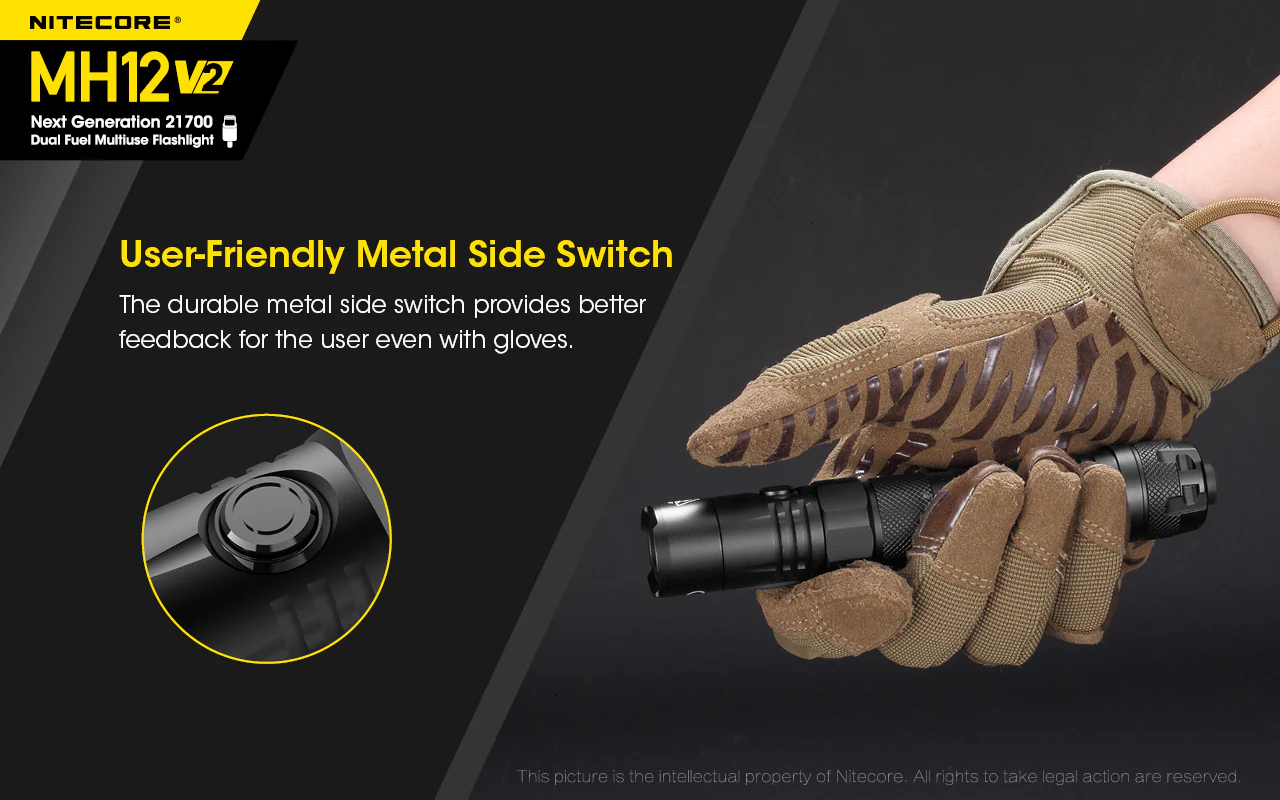 Nitecore MH12 v2 1200 Lumen USB-C Rechargeable Flashlight Kit - Image 7