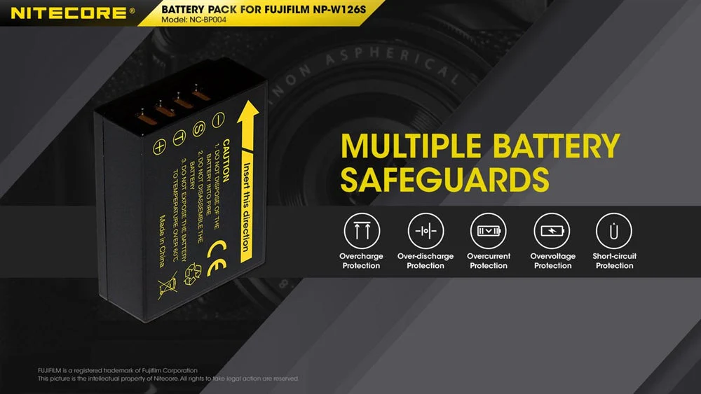 Nitecore NC-BP004 Camera Battery Compatible Fujifilm NP-W126S - Image 4