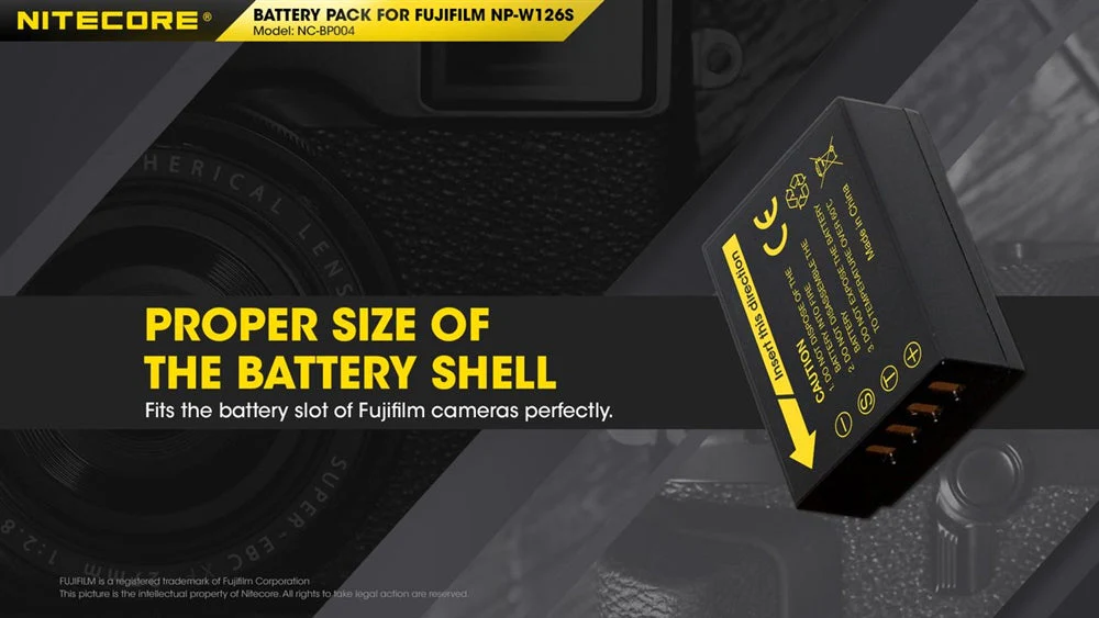 Nitecore NC-BP004 Camera Battery Compatible Fujifilm NP-W126S - Image 5