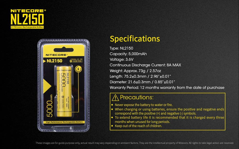 Nitecore NL2150 5000mAh Rechargeable 21700 Battery - Image 10
