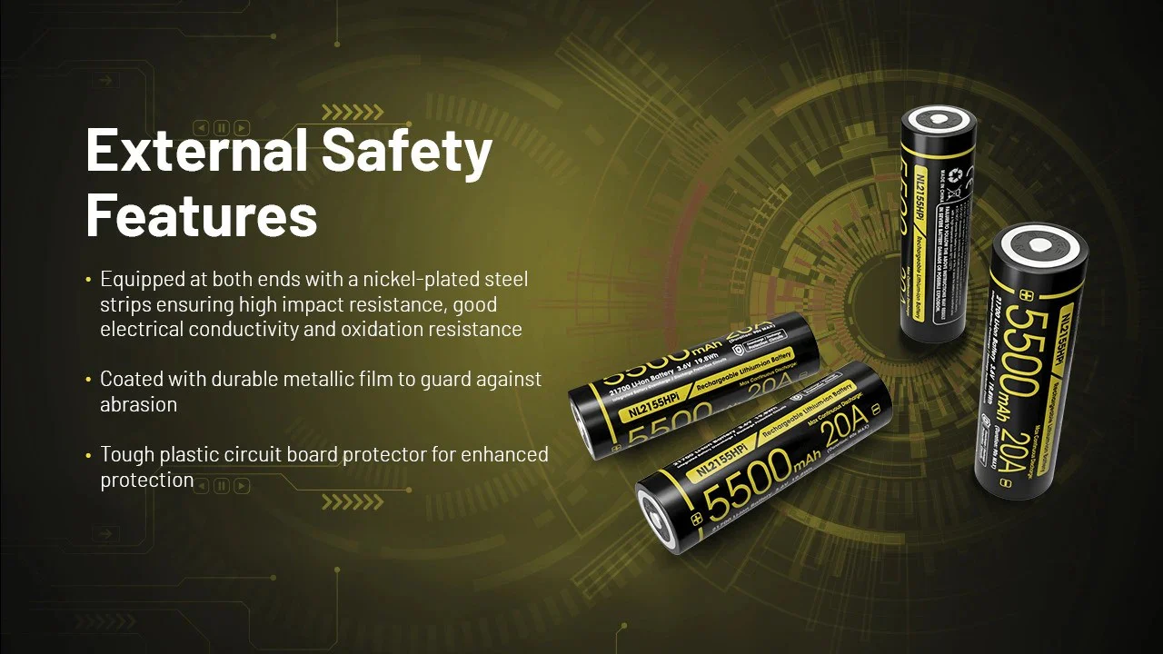 Nitecore NL2155HPi 5500mAh Rechargeable 21700 Battery for i Series (P20iX, P23i, SRT7i, and More) - Used - Image 8
