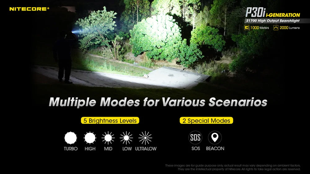 Nitecore P30i 2000 Lumen 1093 Yard Long Throw Flashlight - Image 10