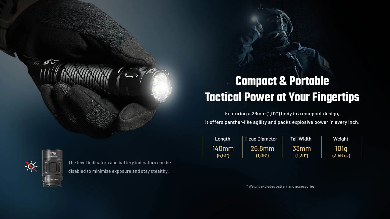 Nitecore P17iX Compact 5000 Lumen Tactical Flashlight with Customizable Controls - Image 6