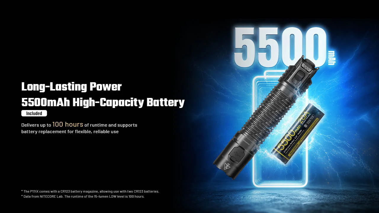 Nitecore P17iX Compact 5000 Lumen Tactical Flashlight with Customizable Controls - Image 9