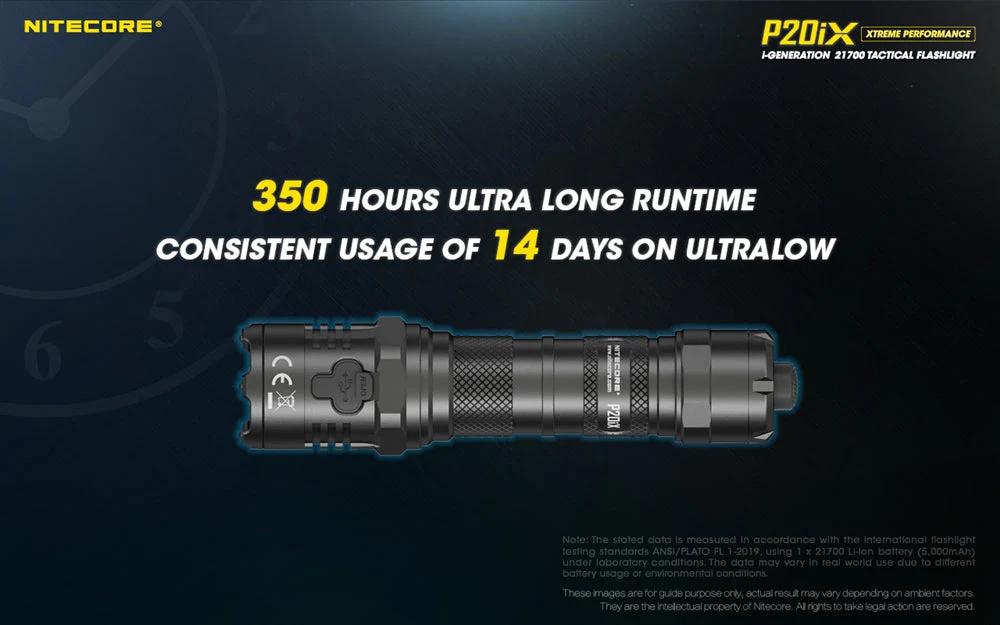 Nitecore P20iX 4000 Lumen Tactical Flashlight with NTC2i Guarded Tail Cap - Image 10